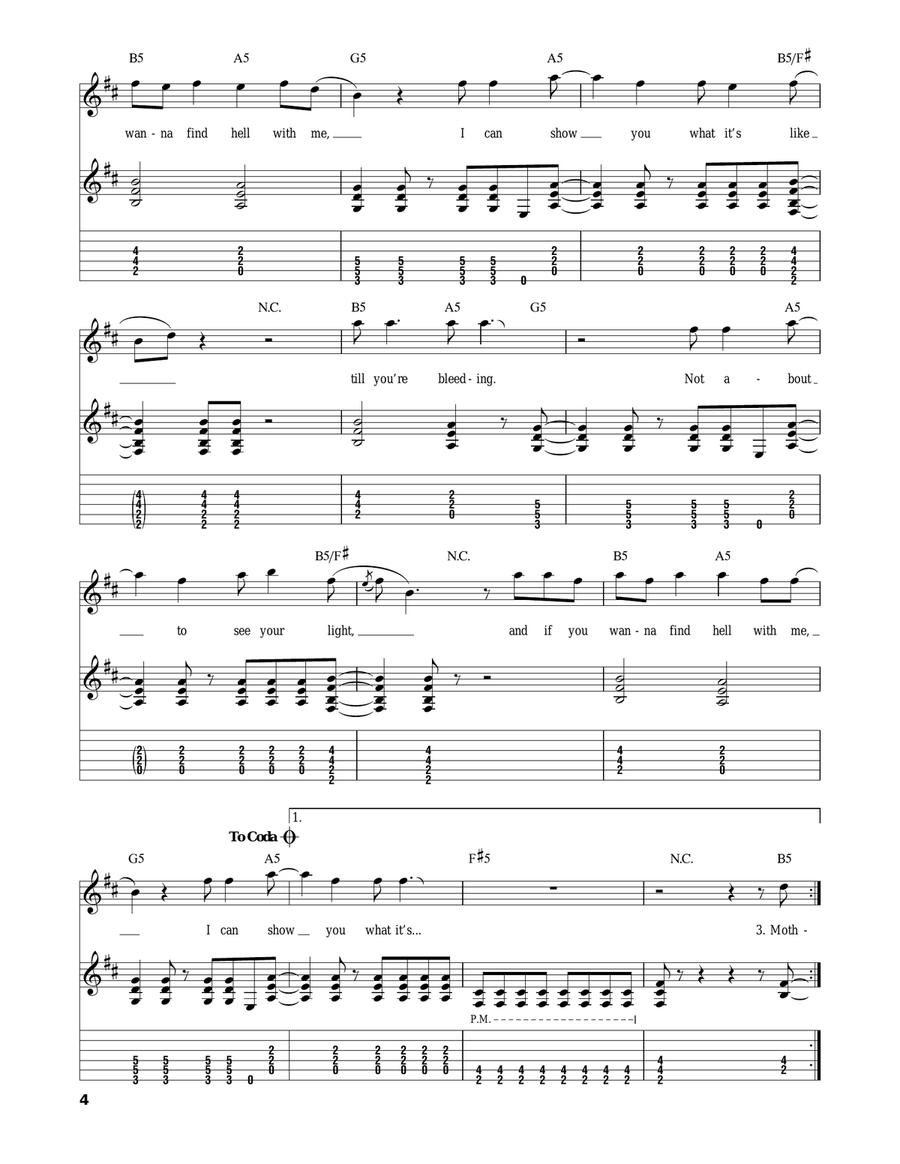 Mother Acoustic Guitar scores gallery preview page 4
