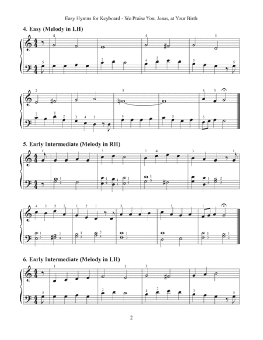 We Praise You, Jesus, at Your Birth (Easy Hymns for Keyboard) Piano Method scores gallery preview page 4