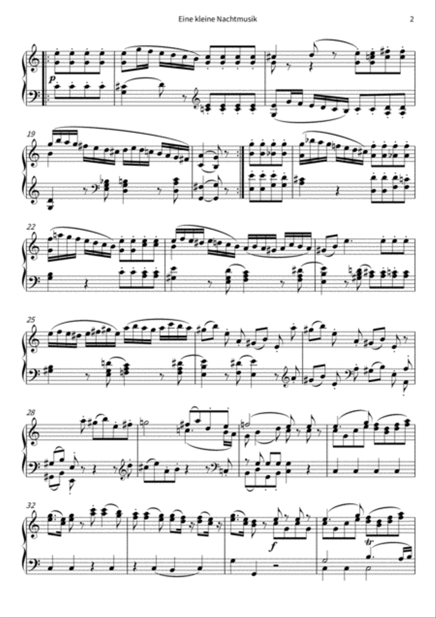 Eine kleine Nachtmusik Piano scores gallery preview page 4
