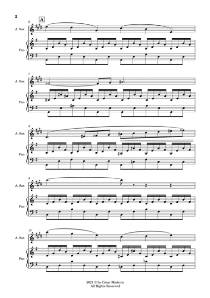 The Swan (Le Cygne) by Saint-Saens - Alto Sax and Piano (Full Score and Parts) image number null