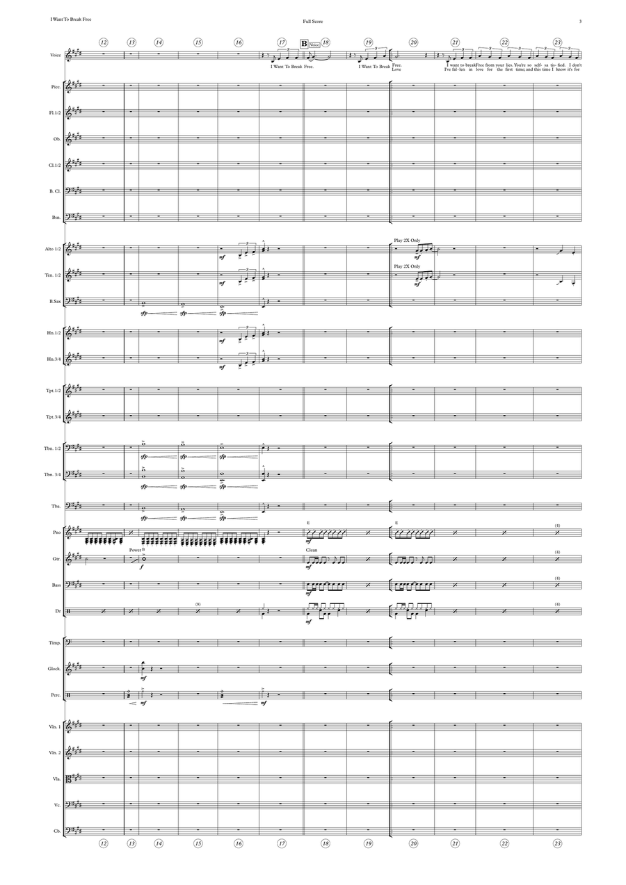 I Want To Break Free Full Orchestra scores gallery preview page 5
