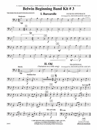 Belwin Beginning Band Kit #3: 1st Trombone