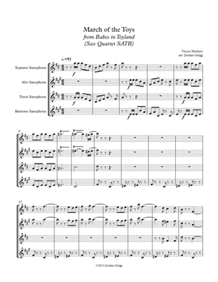 Book cover for March of the Toys from Babes in Toyland (Sax Quartet SATB)
