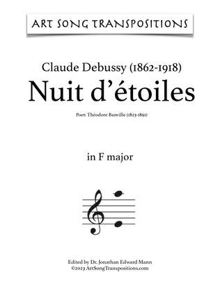 DEBUSSY: Nuit d'étoiles (transposed to 8 keys: F, E, E-flat, D, D-flat, C, B, B-flat major)