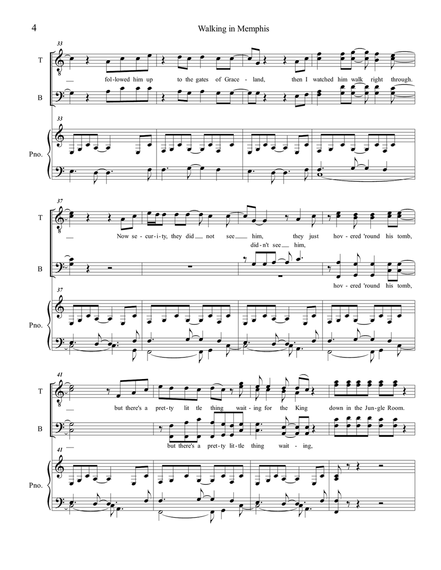 Walking In Memphis TTBB scores gallery preview page 4