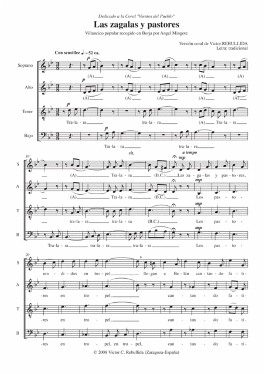 Las zagalas y pastores 4-Part scores gallery preview page 4