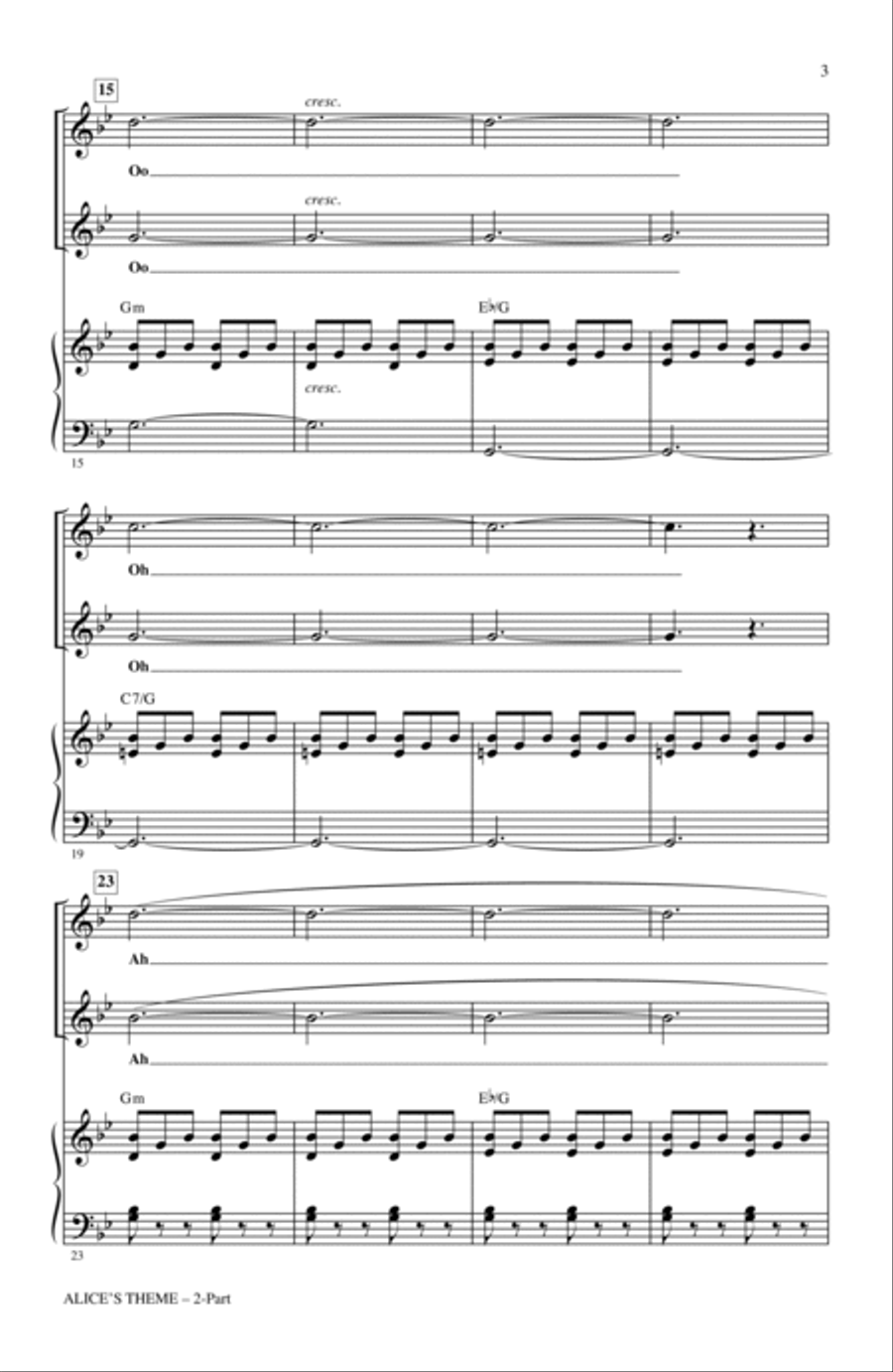 Alice's Theme (from Alice In Wonderland) (arr. Mac Huff) 2-Part scores gallery preview page 2