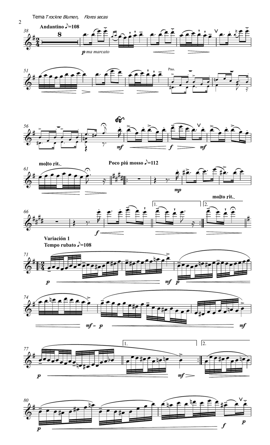 Schubert Intro & Variations for flute & piano Flute Solo scores gallery preview page 3