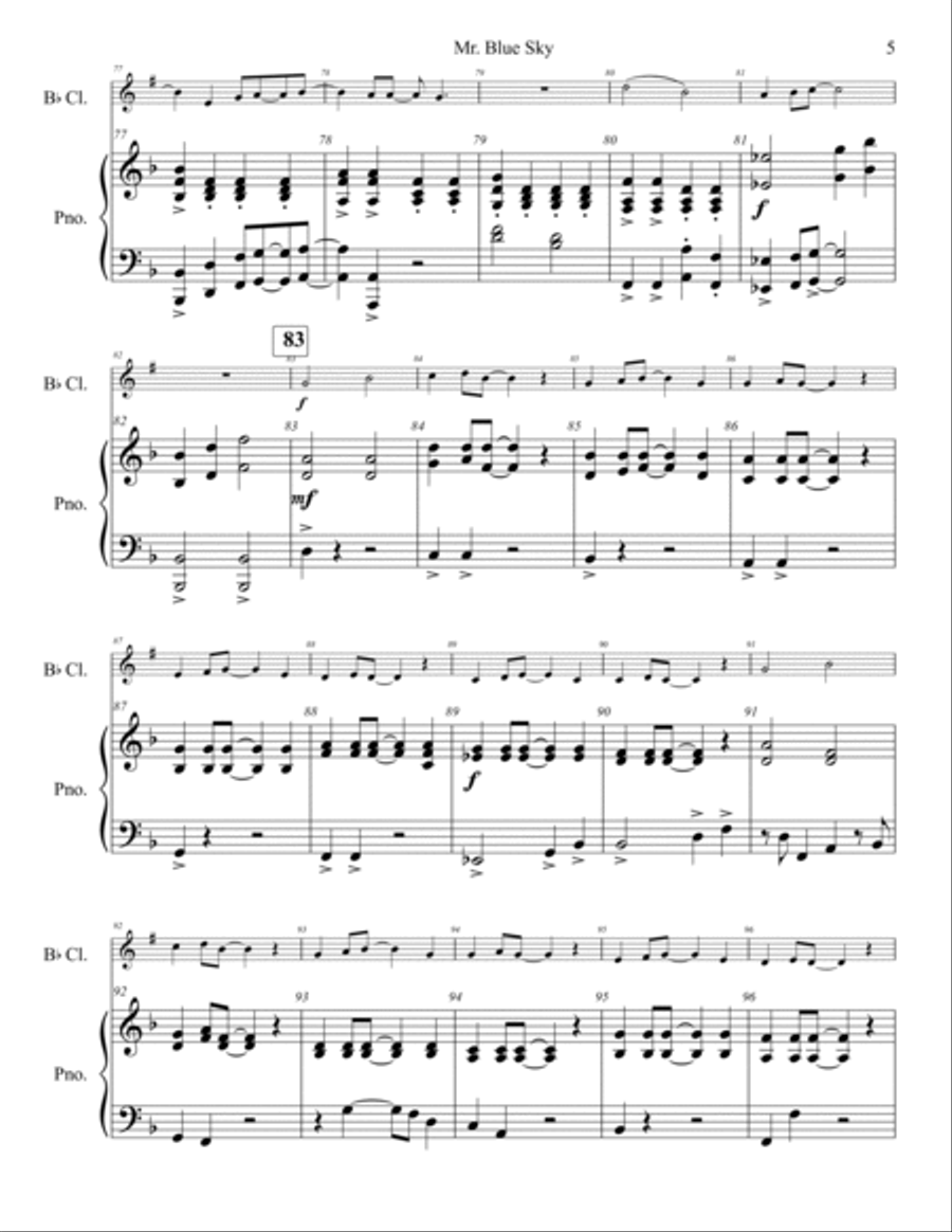 Mr. Blue Sky B-Flat Clarinet scores gallery preview page 6