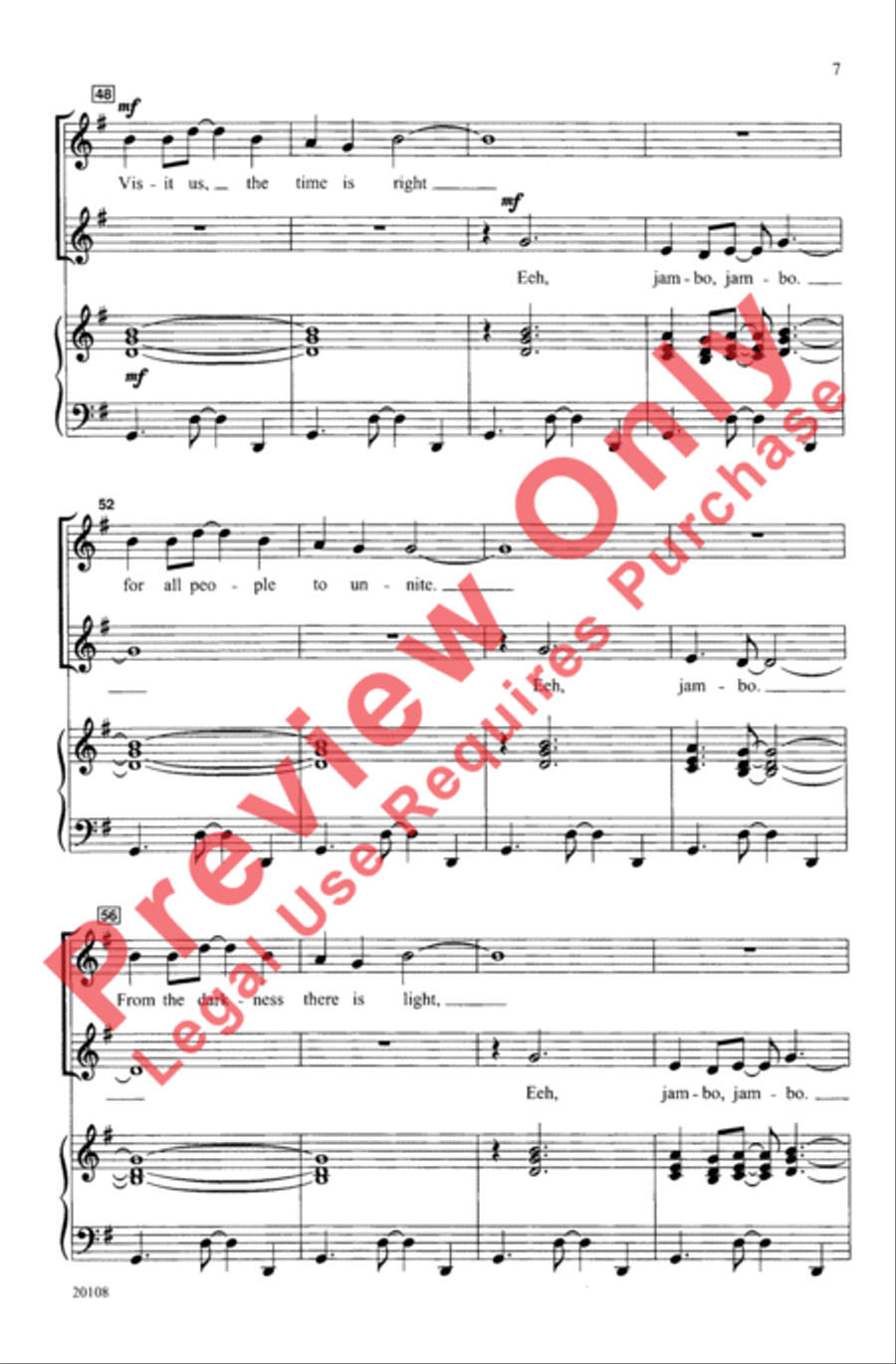 Jambo, Karibu Kwa Afrika 2-Part scores gallery preview page 6