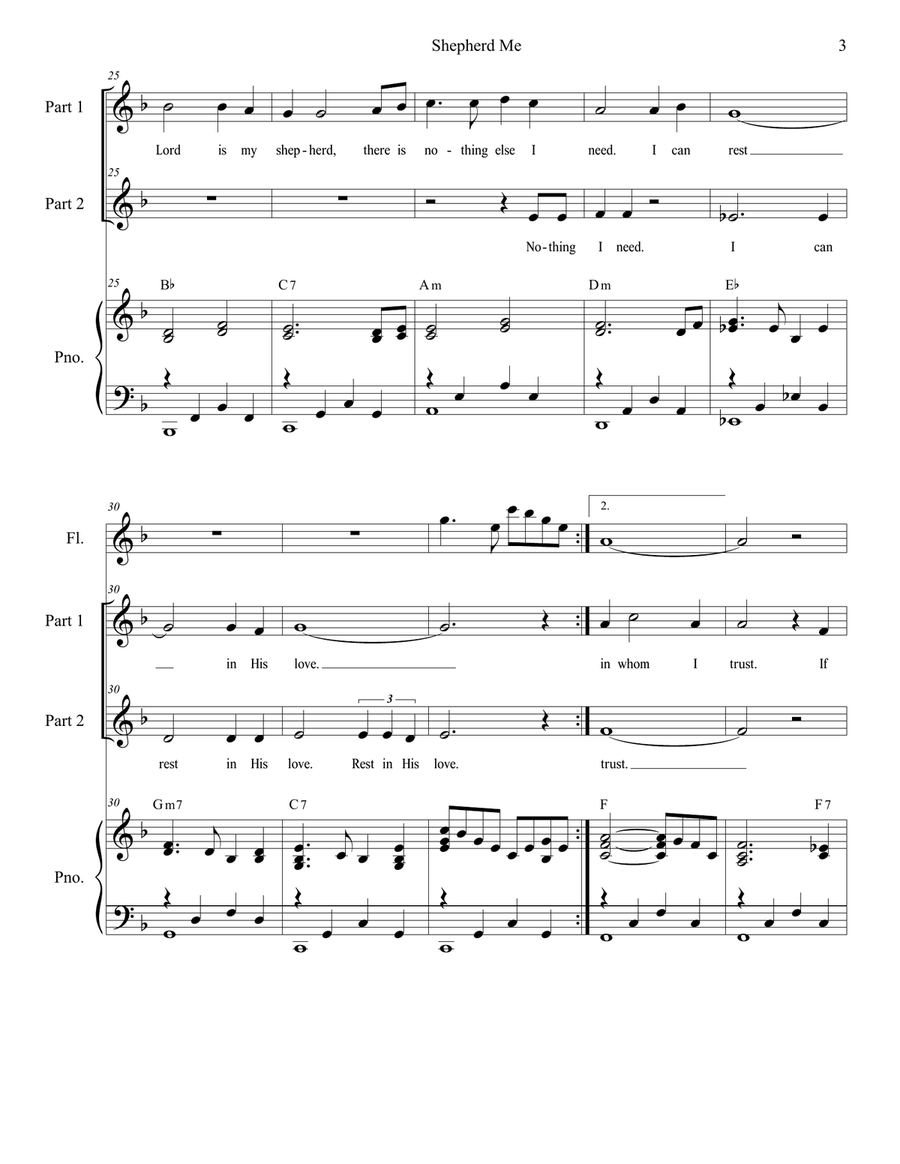 Shepherd Me (2-part choir) 2-Part scores gallery preview page 3