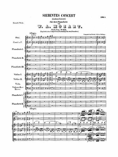 Concertos No. 7 for Three Pianos (K. 242); No. 8 (K. 246)