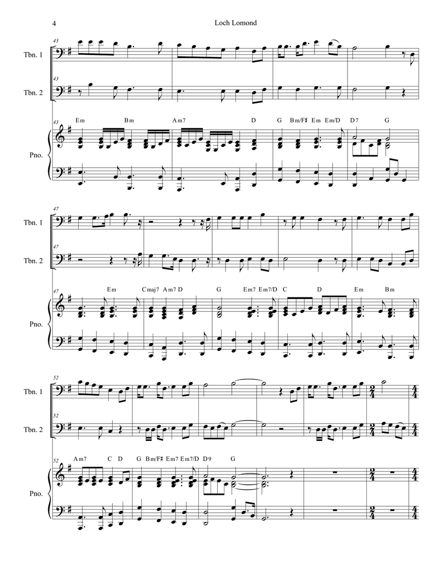 Loch Lomond (Trombone Duet) Trombone Duet scores gallery preview page 4