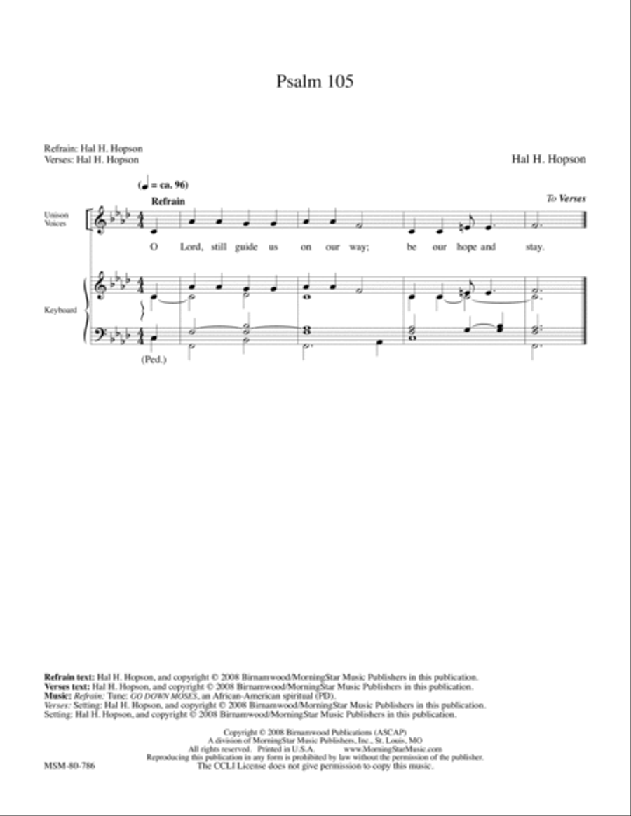 Psalm 105 4-Part scores gallery preview page 1