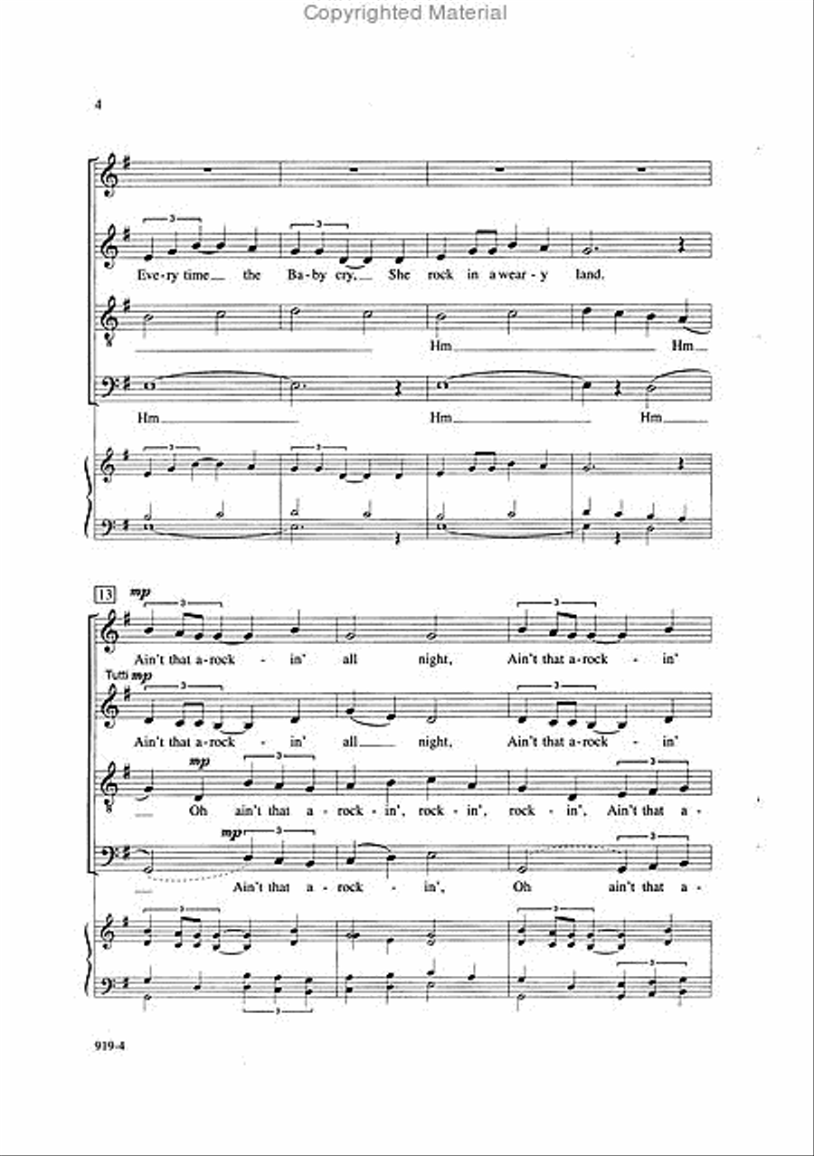 Ain't that A-Rockin' All Night - SATB Octavo image number null