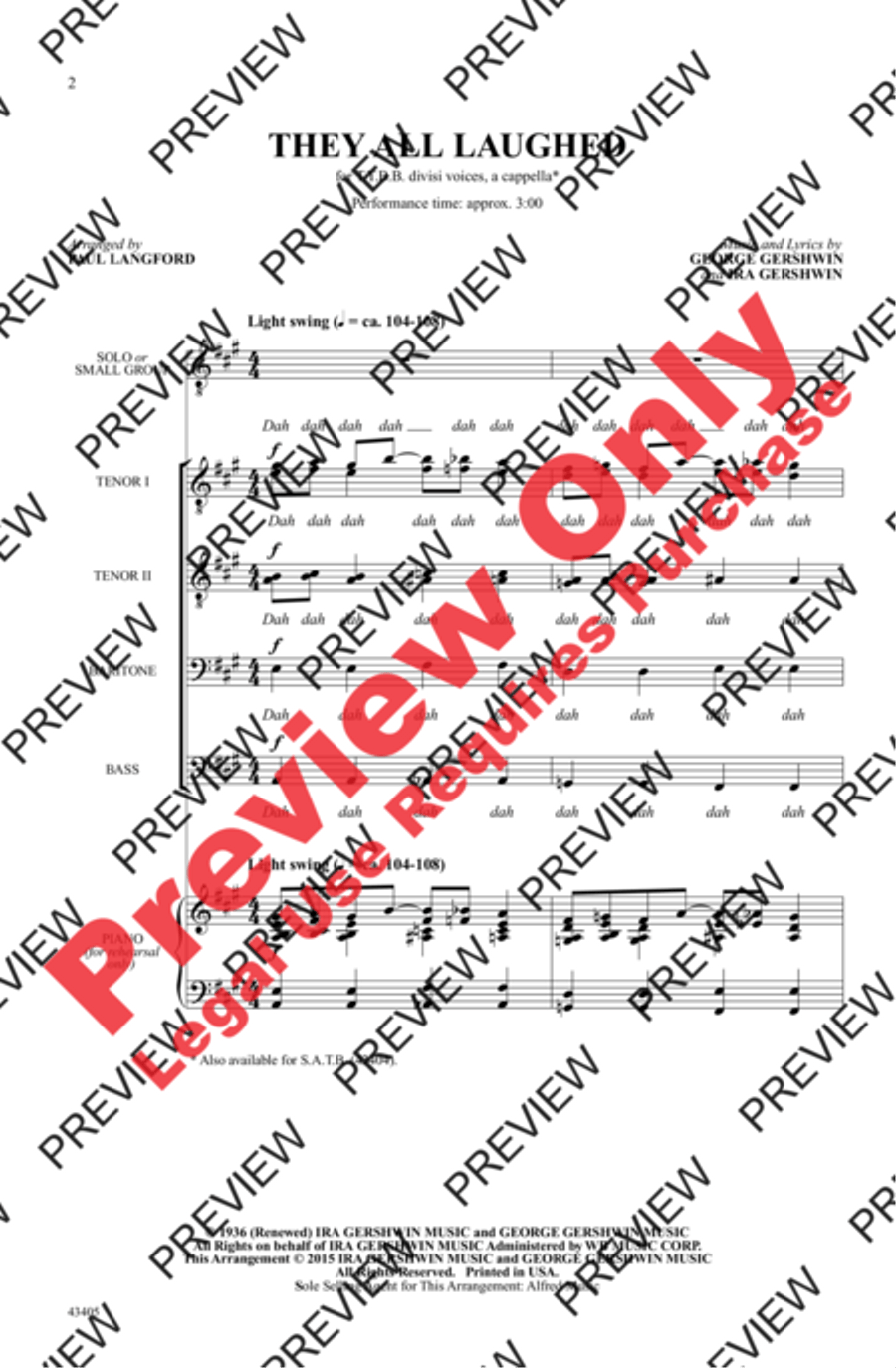 They All Laughed Men's Choir scores gallery preview page 2