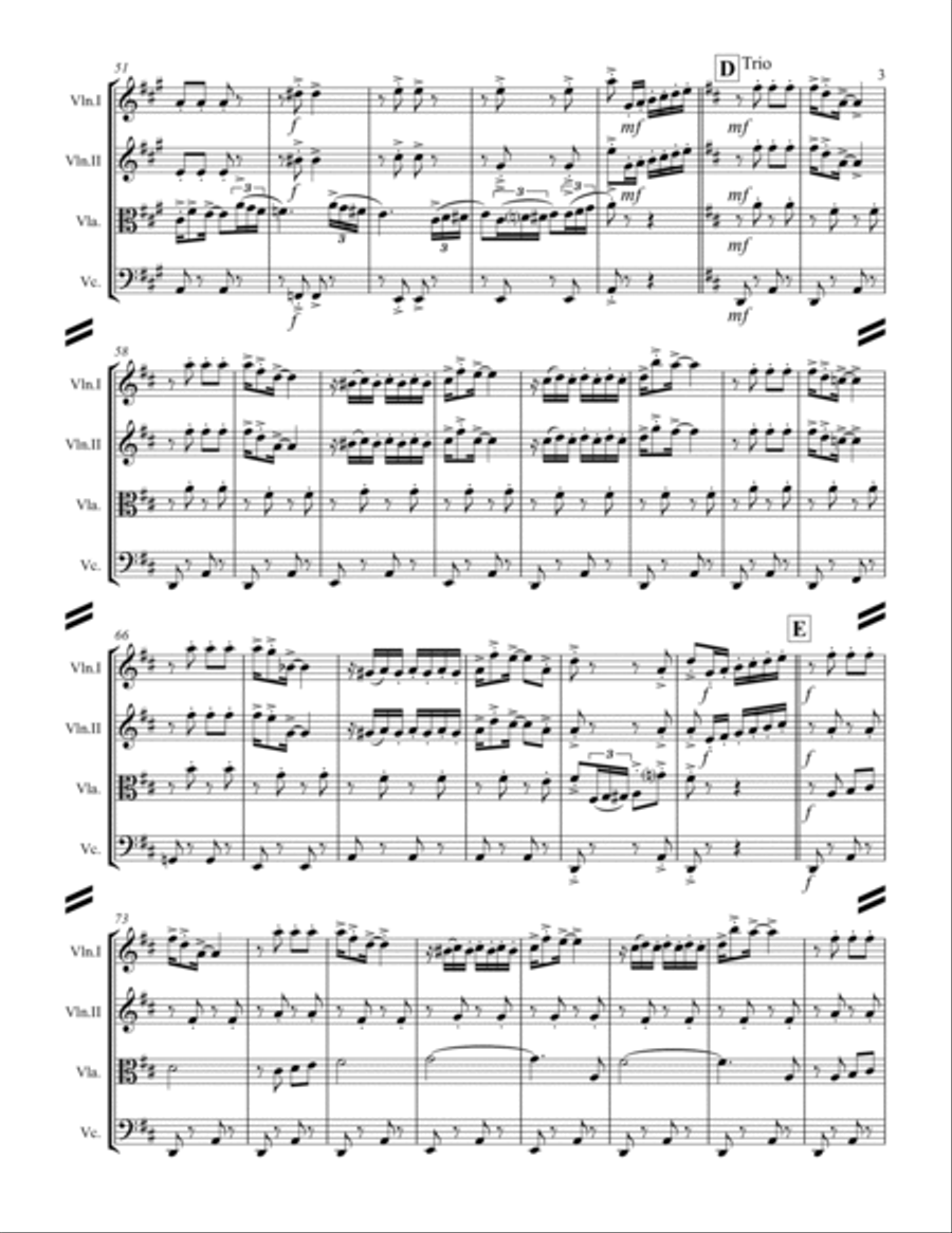 Lassus Trombone (for String Quartet) String Quartet scores gallery preview page 4