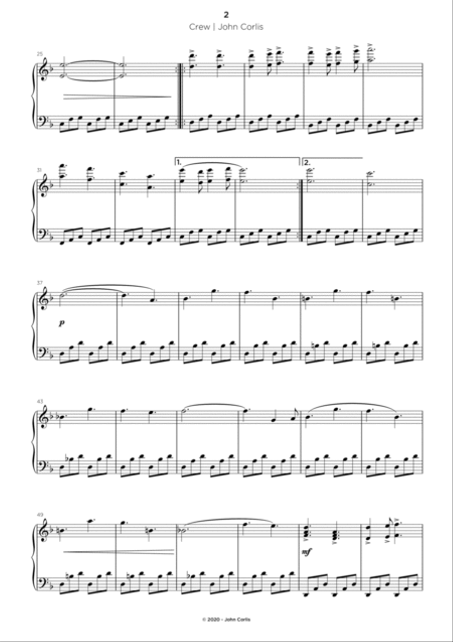 Crew Piano Solo scores gallery preview page 2