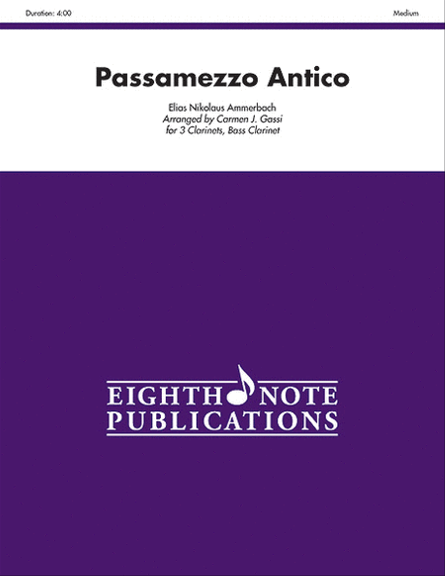 Passamezzo Antico Clarinet Quartet scores gallery preview page 1