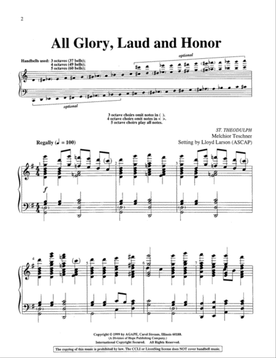 All Glory, Laud and Honor 5-Octaves scores gallery preview page 8