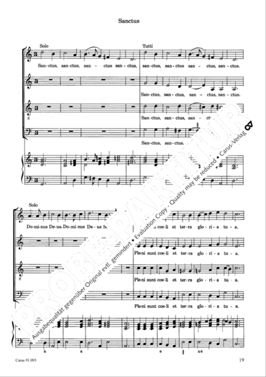 Missa brevis 4-Part scores gallery preview page 22