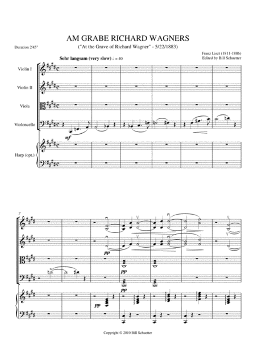 At the Grave of Richard Wagner String Orchestra scores gallery preview page 2