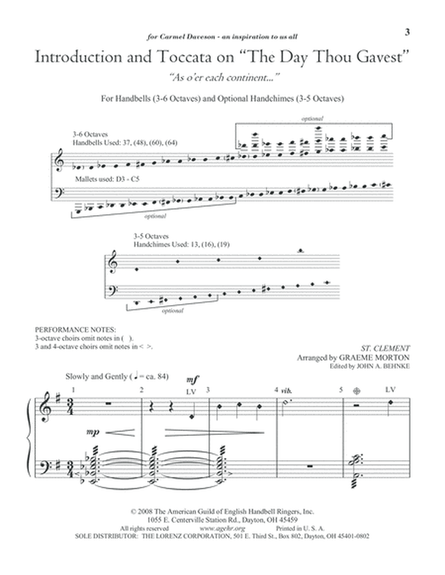 Introduction and Toccata on "The Day Thou Gavest" image number null