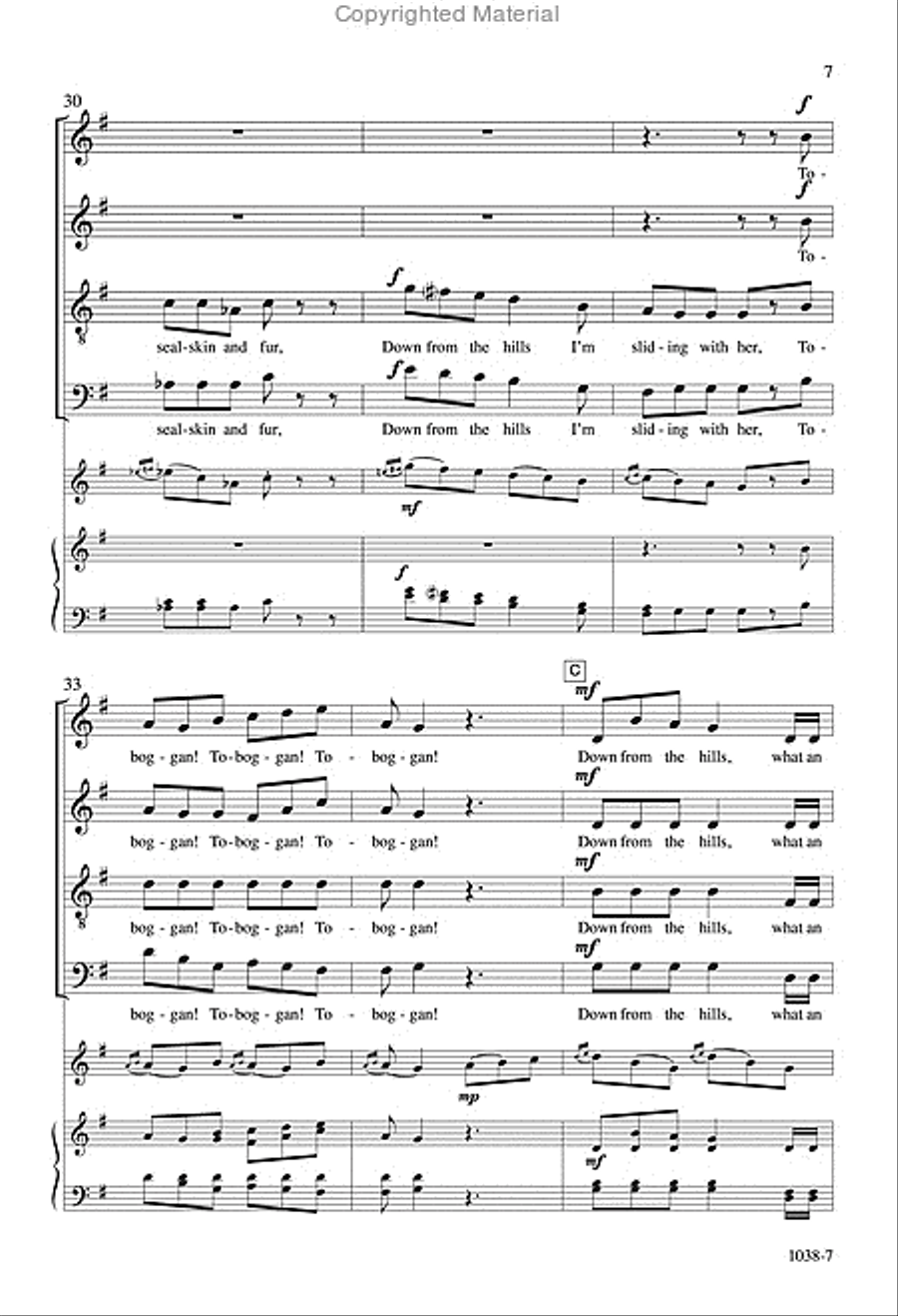 Toboggan! - SATB Octavo 4-Part scores gallery preview page 6