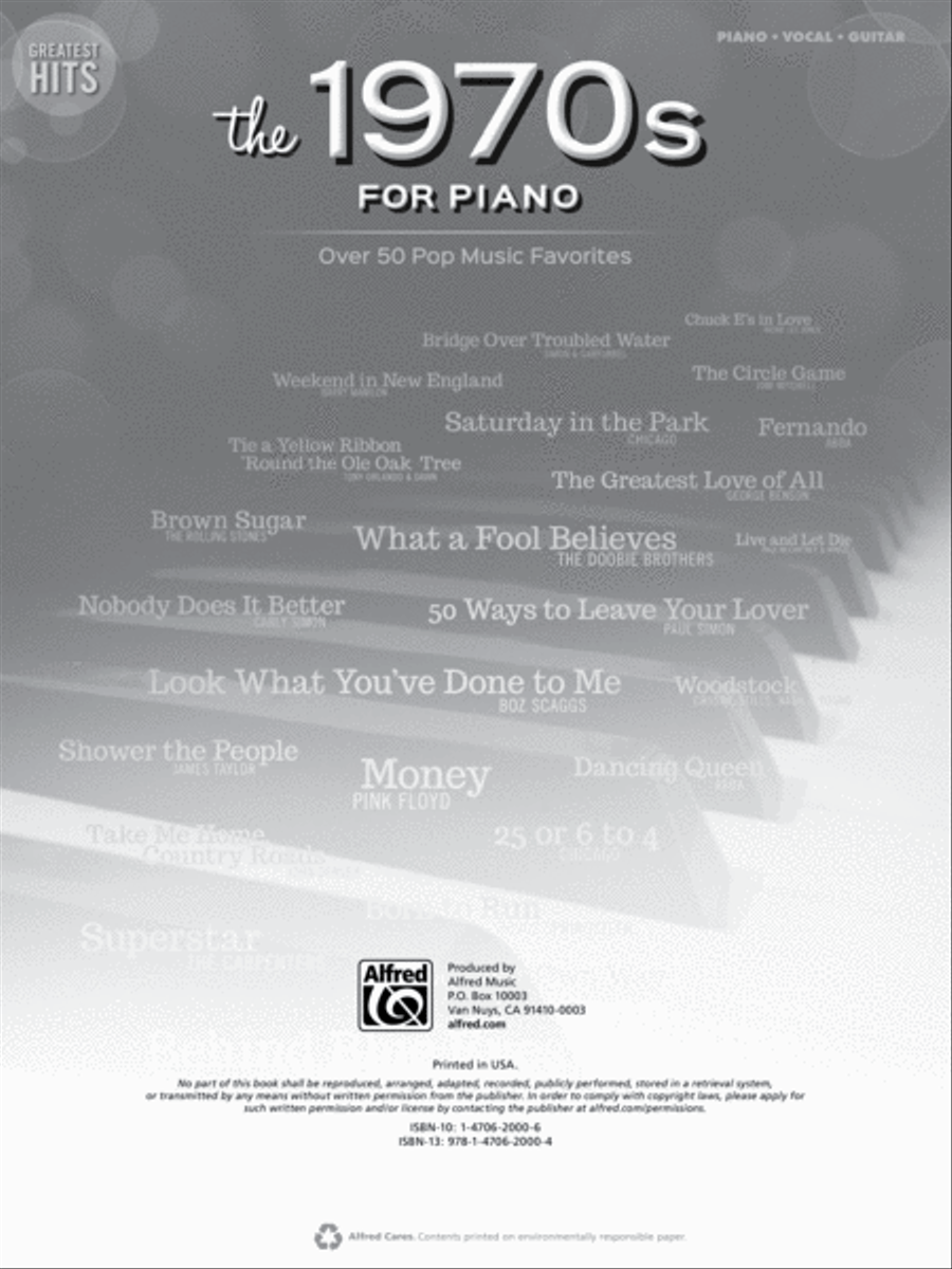 Greatest Hits -- The 1970s for Piano Piano, Vocal, Guitar scores gallery preview page 2
