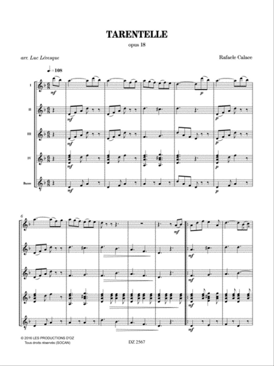 Tarentelle, Op. 18 Tarentelle, Op. 18 Guitar Ensemble scores gallery preview page 3