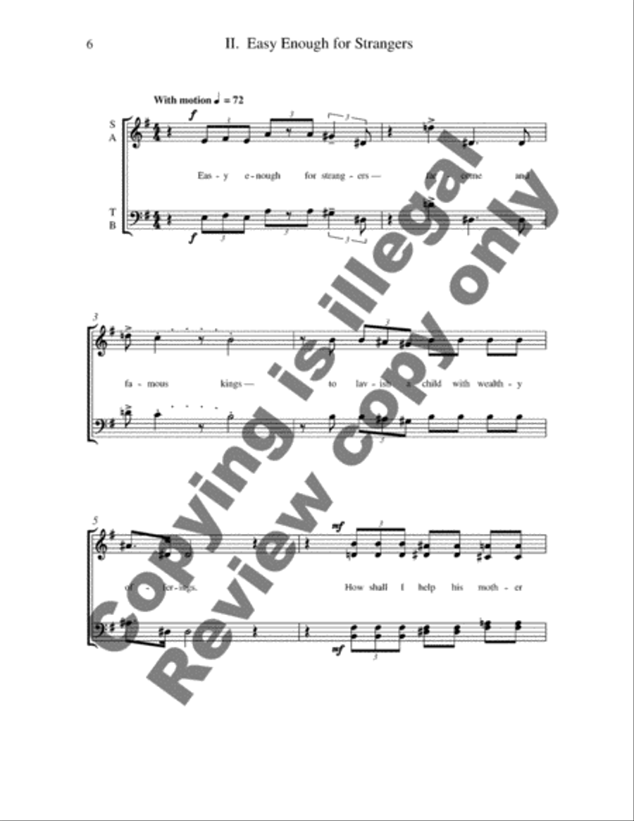 For Him She Sings: Three Domestic Carols 4-Part scores gallery preview page 4
