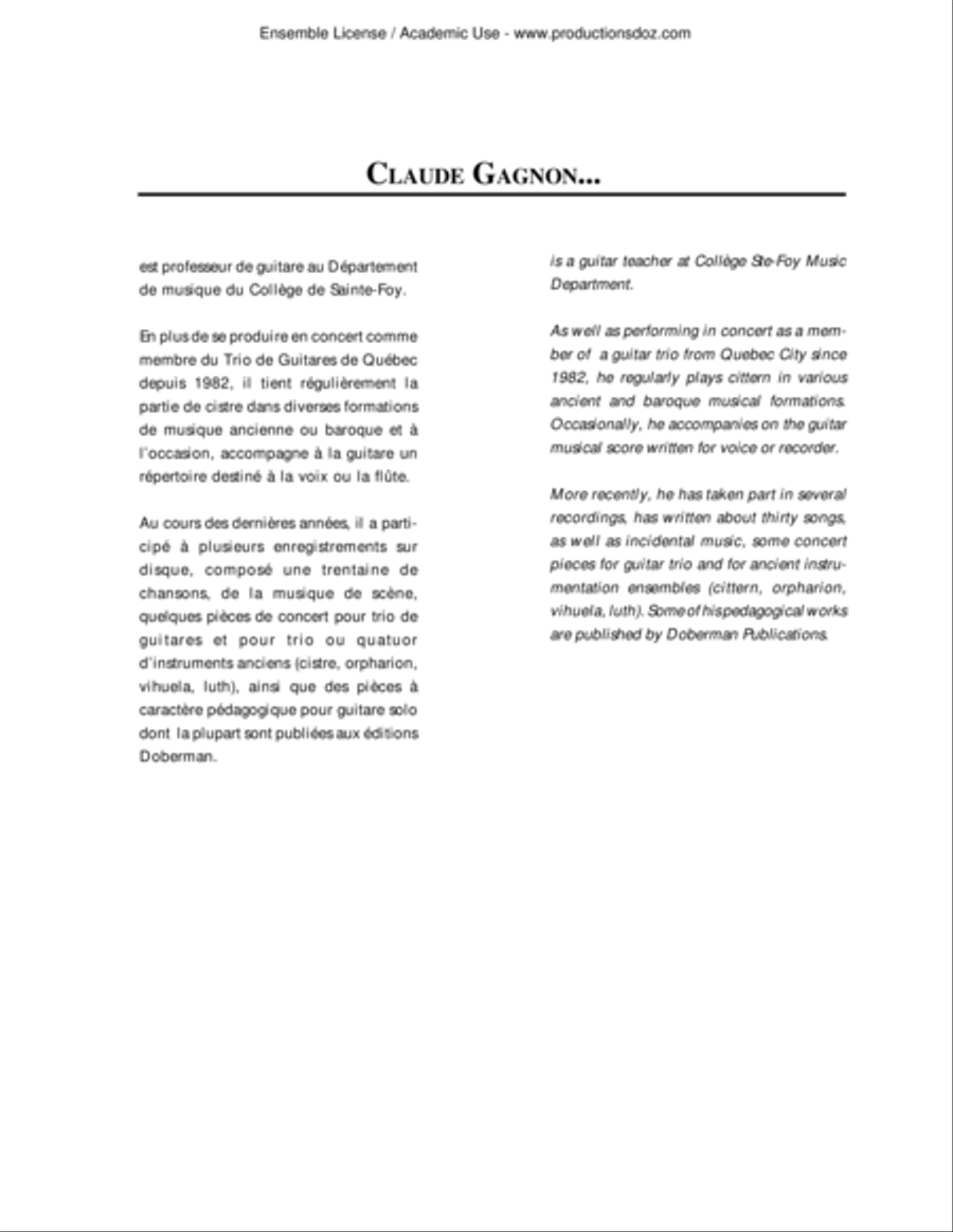 Musique pour trois guitares Guitar Ensemble scores gallery preview page 3
