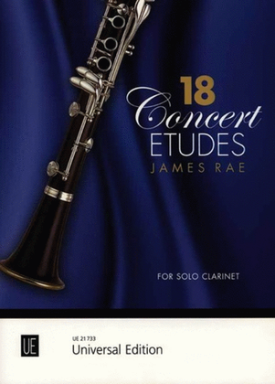 Book cover for Rae - 18 Concert Etudes For Solo Clarinet