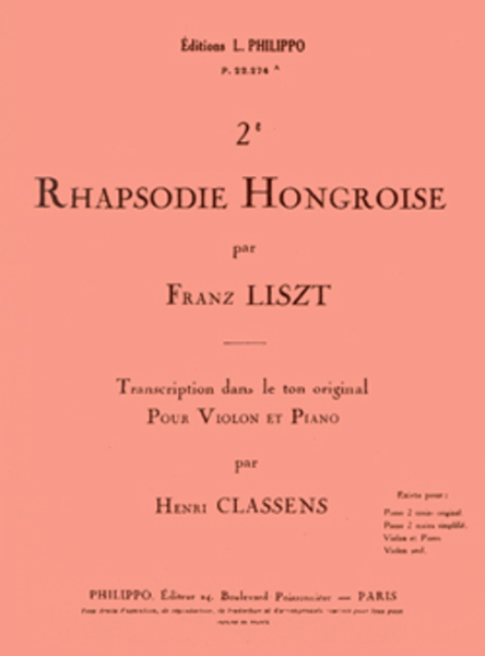 Rhapsodie hongroise No. 2