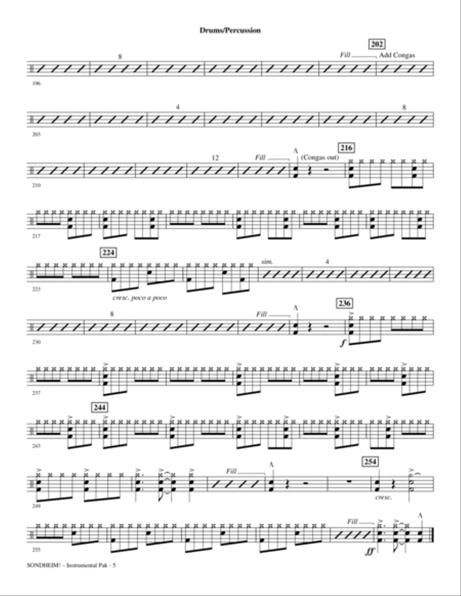 Sondheim! A Choral Celebration (Medley) (arr. Mac Huff) - Drums & Percussion Choir scores gallery preview page 4