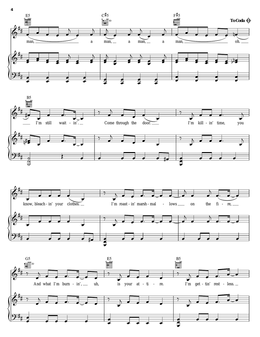 Breakin' Dishes Piano, Vocal, Guitar scores gallery preview page 4