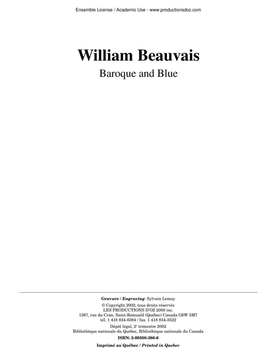 Baroque and Blue Classical Guitar scores gallery preview page 1