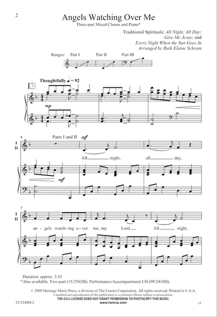 Angels Watching Over Me 3-Part scores gallery preview page 2