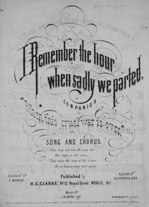 I Remember the Hour When Sadly We Parted. Song and Chorus