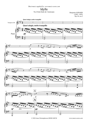 Book cover for Godard - Idylle - No.2 from Op. 116 Suite de 3 Morceaux - Trumpet