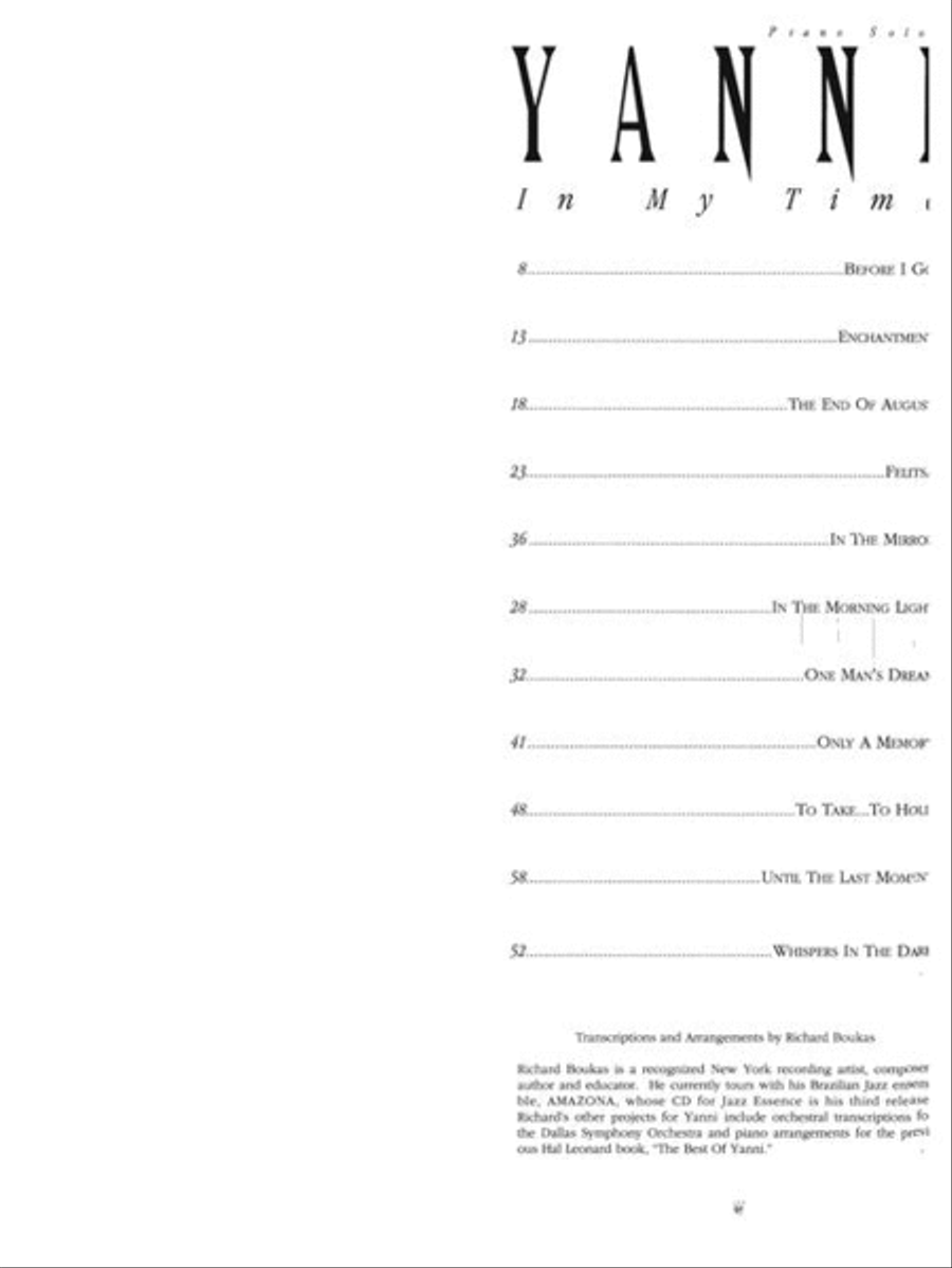 Yanni – In My Time Piano Solo scores gallery preview page 4
