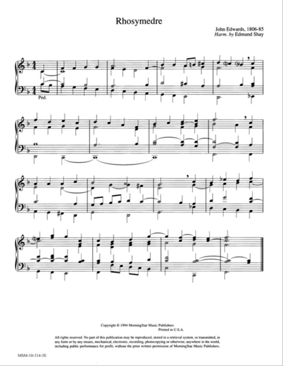 Rhosymedre Rhosymedre Organ scores gallery preview page 1