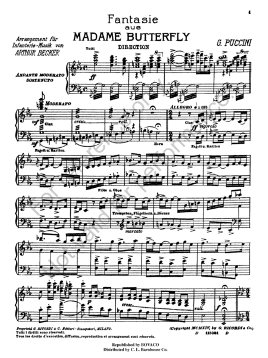 Madame Butterfly Concert Band scores gallery preview page 3