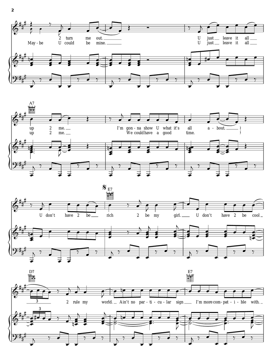 Kiss Kiss Piano, Vocal, Guitar scores gallery preview page 2