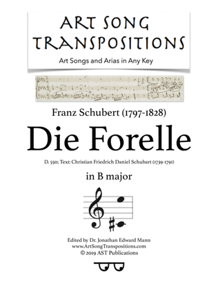 Book cover for SCHUBERT: Die Forelle, D. 550 (transposed to B major)