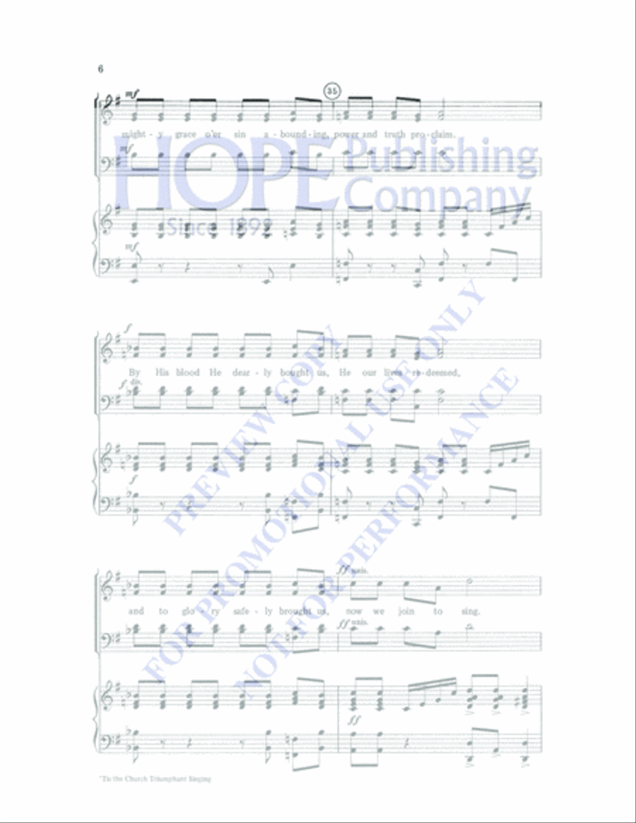 Tis the Church Triumphant Singing 4-Part scores gallery preview page 6