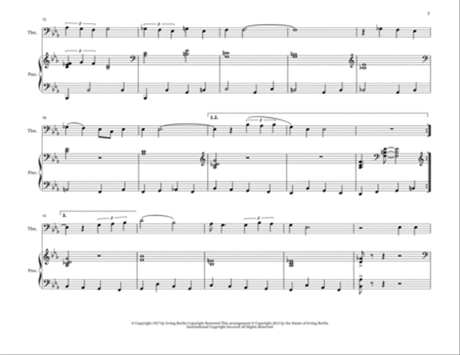Blue Skies Trombone Duet scores gallery preview page 3