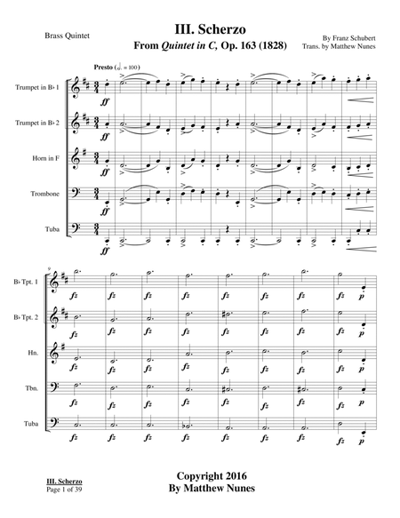 Scherzo from Quintet in C (Schubert, arr. Nunes) image number null