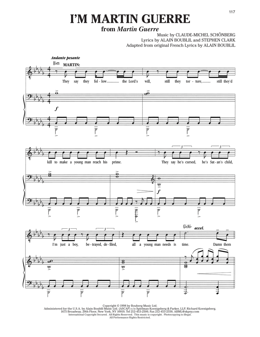 I'm Martin Guerre (from Martin Guerre) Voice scores gallery preview page 1