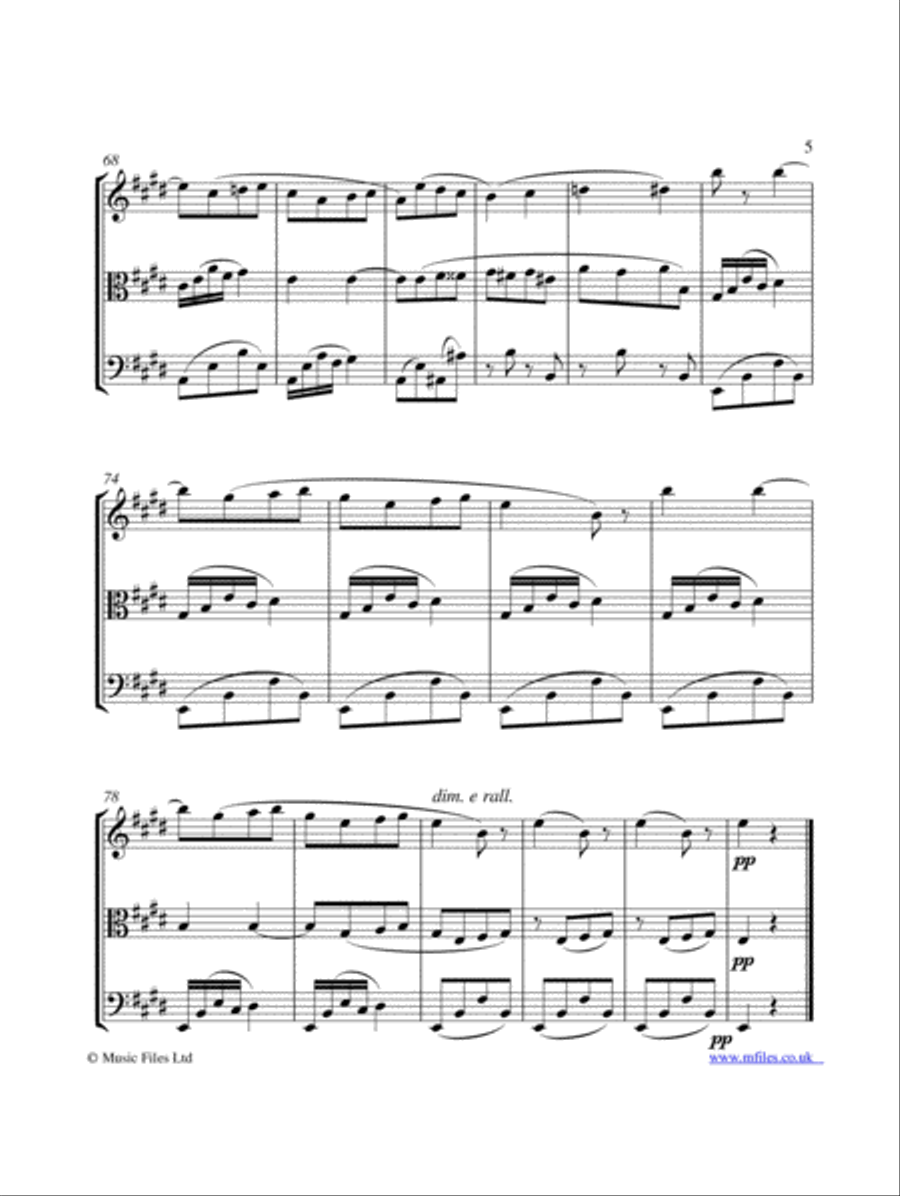 Gabriel Faure's Dolly Suite: No.1 Berceuse for String Trio String Trio scores gallery preview page 5